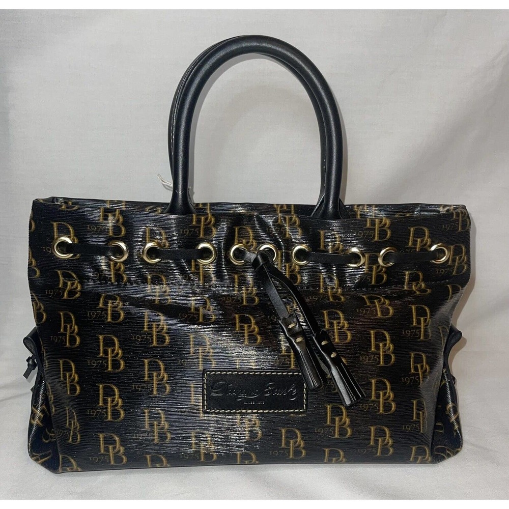 Dooney & Bourke SP45 EX Exclusive Tassel Tote Purse Bag Black Logo NWT $145